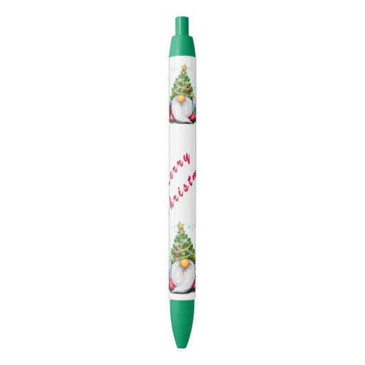 クリスマスペンギフト格言とChristma Tree Hat 青ボールペン (正面縦)