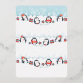 クリスマスペンギンが今の喜び |フォイルカード 箔招待状 (裏面)