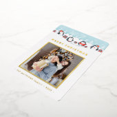 クリスマスペンギンが今の喜び |フォイルカード 箔招待状 (回転した状態)