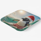クリスマスペンギンが波に乗る ペーパープレート (傾斜あり)