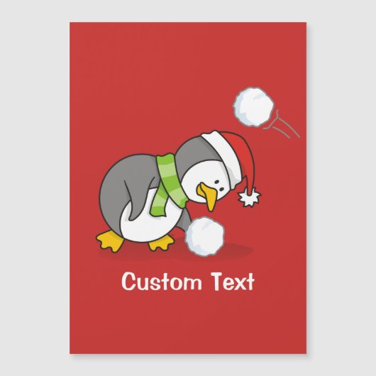 クリスマスペンギンが雪玉を手に入れる (正面)