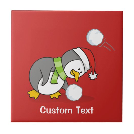 クリスマスペンギンが雪玉を手に入れる タイル (正面)