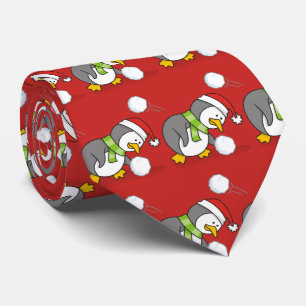 クリスマスペンギンが雪玉を手に入れる ネクタイ
