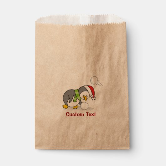 クリスマスペンギンが雪玉を手に入れる フェイバーバッグ (正面)