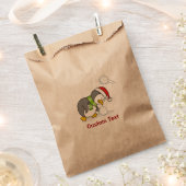 クリスマスペンギンが雪玉を手に入れる フェイバーバッグ (クリップ留めされた状態)