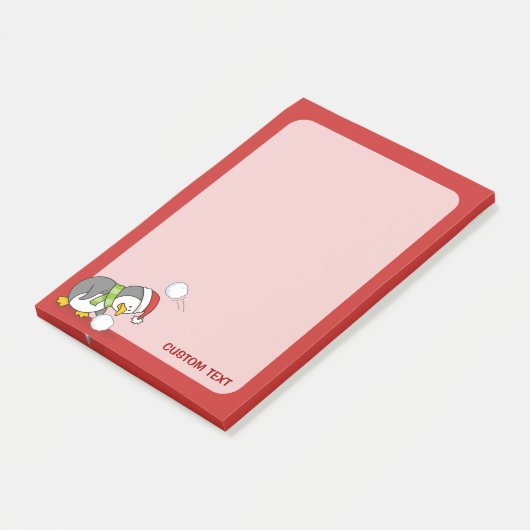 クリスマスペンギンが雪玉を手に入れる ポストイット (アングル)