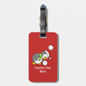 クリスマスペンギンが雪玉を手に入れる ラゲッジタグ (裏面縦)