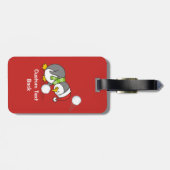 クリスマスペンギンが雪玉を手に入れる ラゲッジタグ (裏面横)