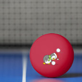 クリスマスペンギンが雪玉を手に入れる 卓球ボール (ネット)
