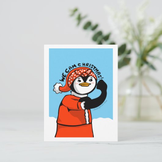 クリスマスペンギンが食べられる シーズンポストカード (スタンド正面)