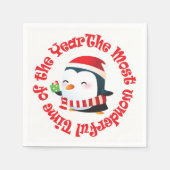 クリスマスペンギンで最も素晴らしい時間 スタンダードカクテルナプキン (正面)