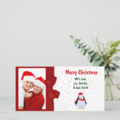 クリスマスペンギンと水玉模様の写真カード シーズンカード (スタンド正面)