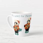 クリスマスペンギンに欲しいのはすべてヴィンテージ カフェラテマグ (左アングル)