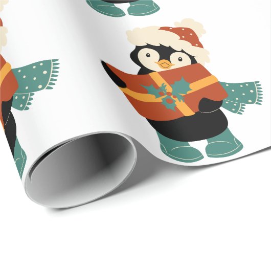 クリスマスペンギンに欲しいのはすべてヴィンテージ ラッピングペーパー (ロールコーナー)