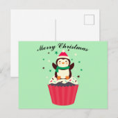 クリスマスペンギンのカップケーキ ポストカード (正面/裏面)