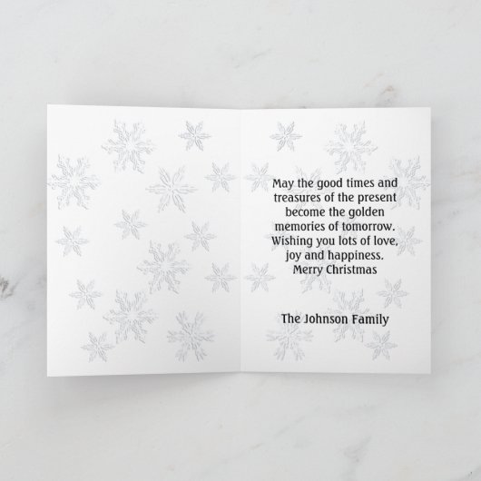 クリスマスペンギンのカップル季節のグリーティングカード シーズンカード (内部)