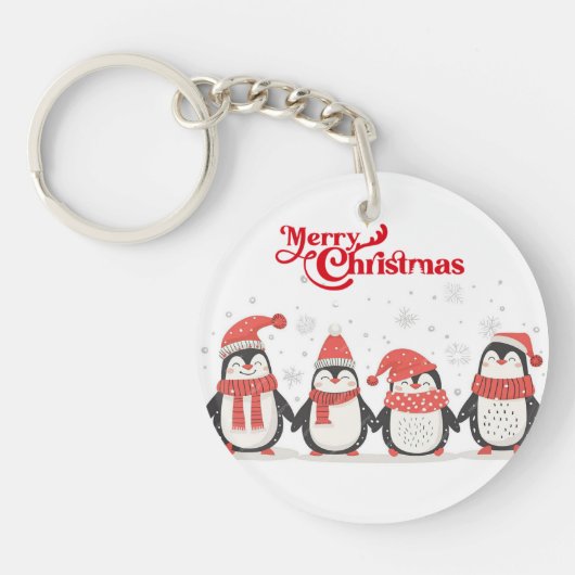 クリスマスペンギンのキーチェーン キーホルダー (正面)