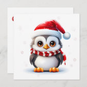 クリスマスペンギンのグリーティングカード シーズンカード (正面/裏面)