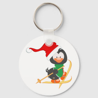 クリスマスペンギンのスキー キーホルダー