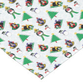 クリスマスペンギンのスキー ショートテーブルランナー (コーナー)