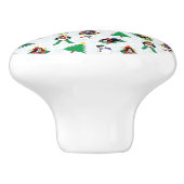 クリスマスペンギンのスキー セラミックノブ (側面)