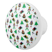 クリスマスペンギンのスキー セラミックノブ (右)