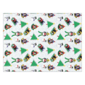 クリスマスペンギンのスキー テーブルクロス (正面(横))