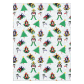 クリスマスペンギンのスキー テーブルクロス (正面)