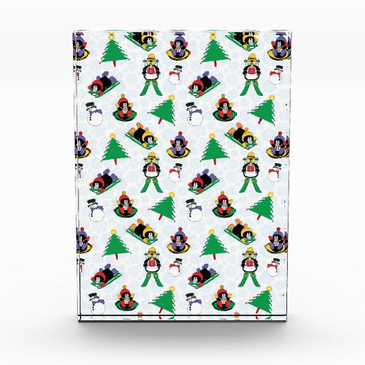 クリスマスペンギンのスキー フォトブロック (正面)