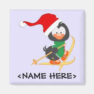 クリスマスペンギンのスキー マグネット