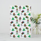 クリスマスペンギンのスキー 便箋 (スタンド正面)