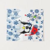 クリスマスペンギンのタペストリー タペストリー (正面(横))