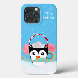 クリスマスペンギンのホットチョコレート メリークリスマス iPhone 13 PROケース