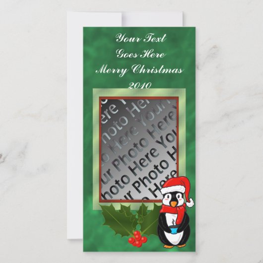 クリスマスペンギンの写真カード シーズンカード (正面)