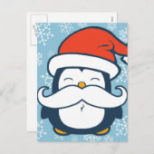 クリスマスペンギンの口ひげの傾向 シーズンポストカード (正面/裏面)