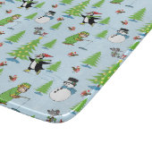 クリスマスペンギンの氷のスケートで滑るとクマ漁師 カッティングボード (角)