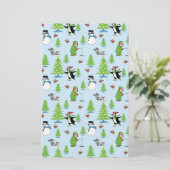 クリスマスペンギンの氷のスケートで滑るとクマ漁師 便箋 (スタンド正面)