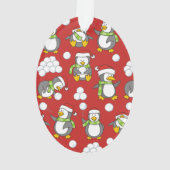 クリスマスペンギンの背景 オーナメント (裏面)