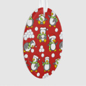 クリスマスペンギンの背景 オーナメント (正面)