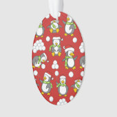 クリスマスペンギンの背景 オーナメント (正面)