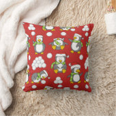 クリスマスペンギンの背景 クッション (ブランケット)