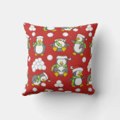 クリスマスペンギンの背景 クッション (裏面)