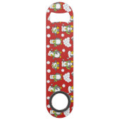 クリスマスペンギンの背景 スピード栓抜き (正面)