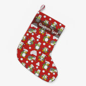 クリスマスペンギンの背景 スモールクリスマスストッキング (正面 (吊り時))