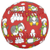 クリスマスペンギンの背景 ソフトボール (裏面)