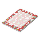 クリスマスペンギンの背景 ノートパッド (回転)