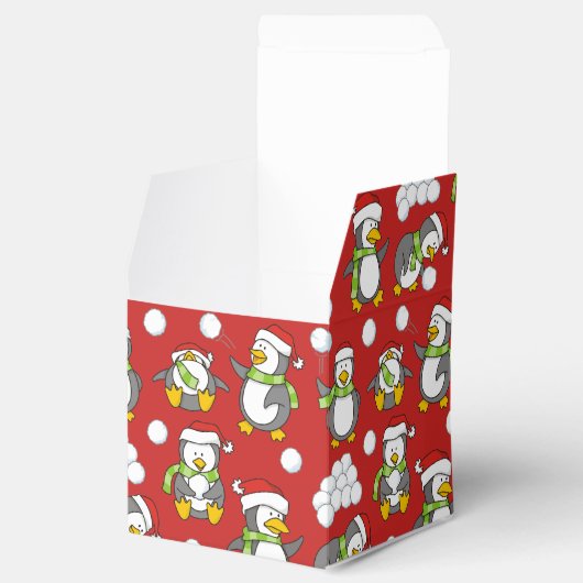 クリスマスペンギンの背景 フェイバーボックス (オープン)