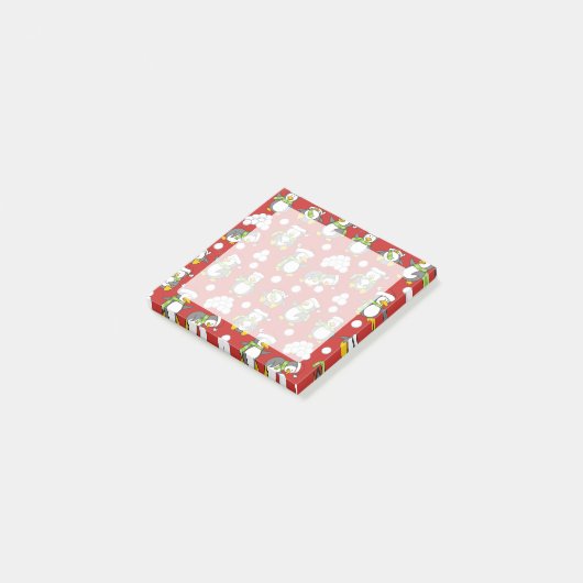 クリスマスペンギンの背景 ポストイット (アングル)