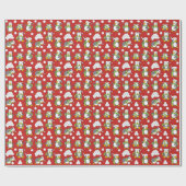 クリスマスペンギンの背景 ラッピングペーパー (フラット)