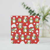 クリスマスペンギンの背景 招待状 (スタンド正面)